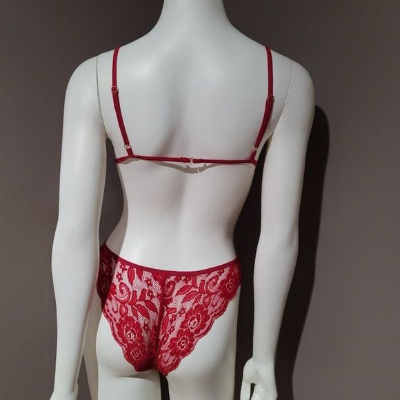 Floral Lace Mesh Cut-out Teddy Bodysuit - Picture 4 of 8